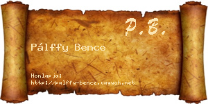 Pálffy Bence névjegykártya